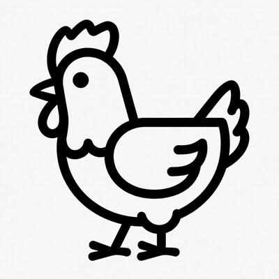 Cartoon chicken line art