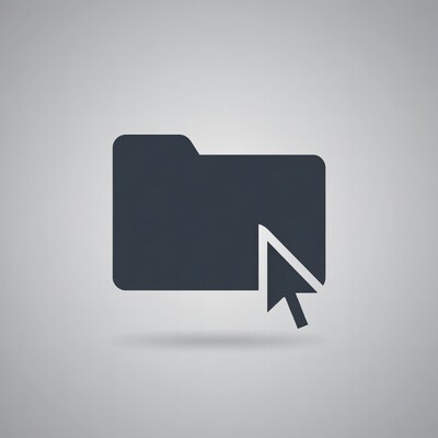Open folder with mouse cursor