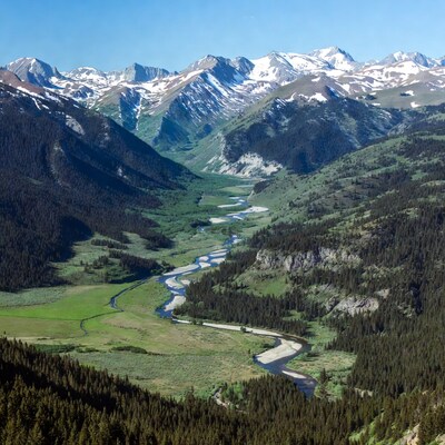 Mountain Valley with Winding River