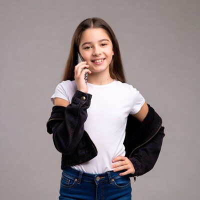 Girl talking on phone smiling