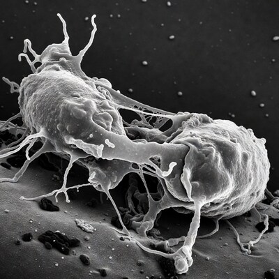 SEM cancer cells with filopodia
