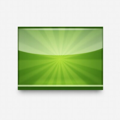 Glossy Green Field with Sun Rays