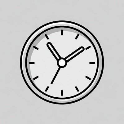 Line Art Clock Icon