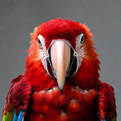 Close-up red macaw parrot