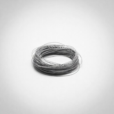 Coiled Gray Wire Isolated Background