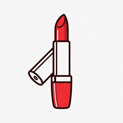 Open Red Lipstick Illustration