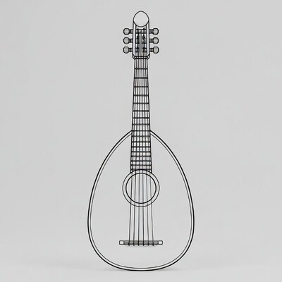 Line drawing of oud instrument