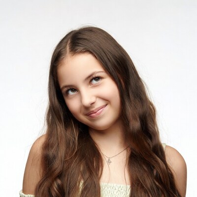 Smiling girl tilting head