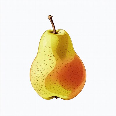 Ripe Pear Fruit Illustration