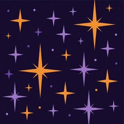 Purple Stars on Navy Background
