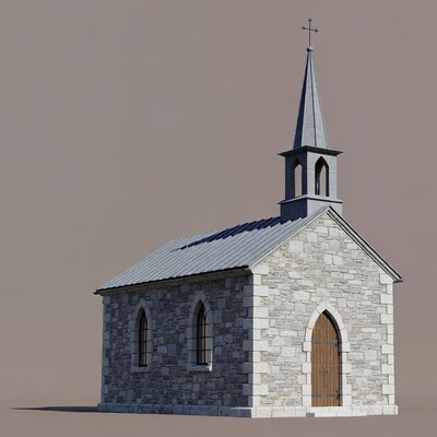 Stone Chapel with Steeple