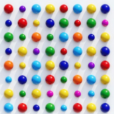 Colorful Shiny Balls on White Background