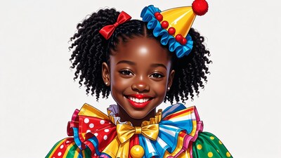 Black girl clown illustration