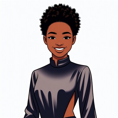 Smiling African-American woman illustration