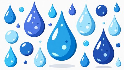 Blue Water Drops Illustration