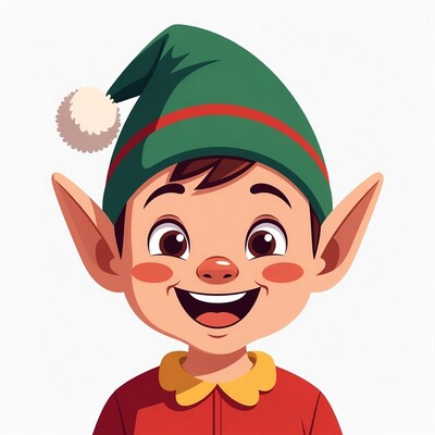Smiling Cartoon Elf Boy