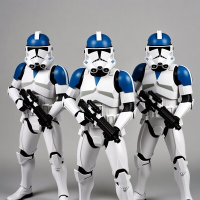 Three Blue ARC Troopers Standing