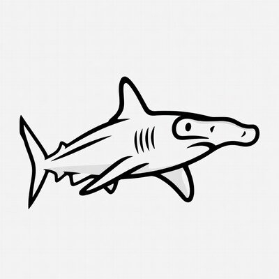 Hammerhead shark illustration