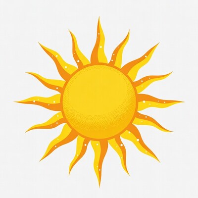 Bright yellow sun illustration