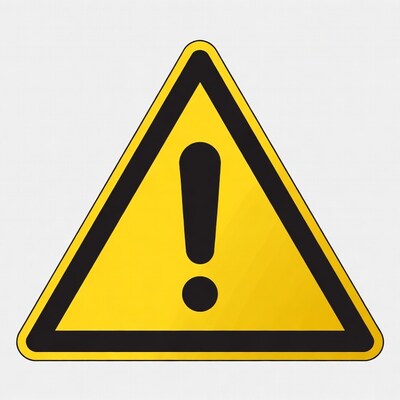 Yellow exclamation mark warning sign