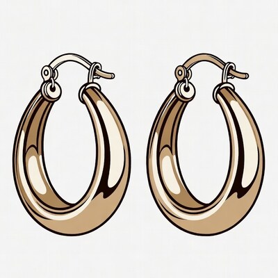 Gold Hoop Earrings Illustration