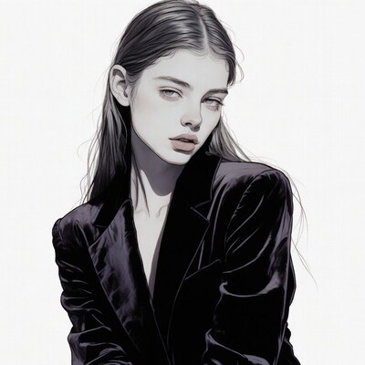 Woman in black blazer portrait