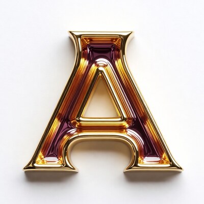 Shiny Gold Letter A