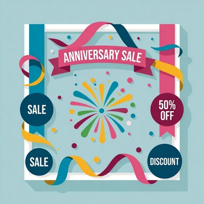 Anniversary Sale 50% Off Illustration