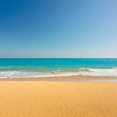 Sandy Beach with Turquoise Ocean