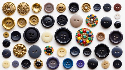 Variety of colorful sewing buttons