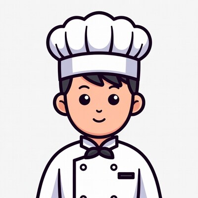 Cartoon chef boy smiling