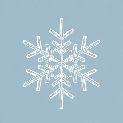 White snowflake on blue background