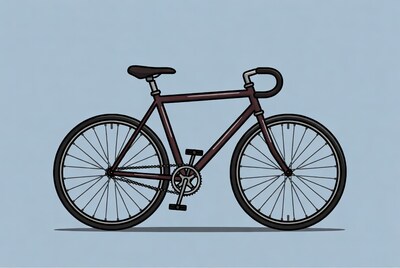 Purple fixed gear bike illustration