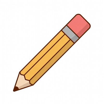 Yellow pencil with eraser