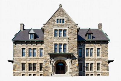 Stone Gothic Revival Building Isolated