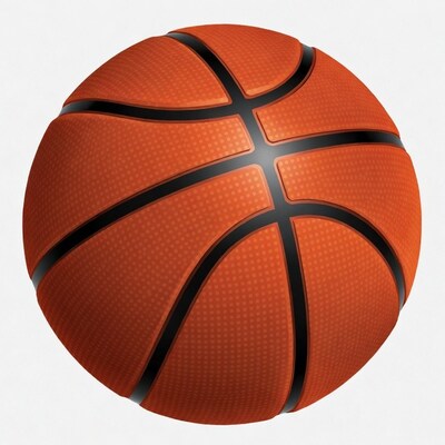 Orange Basketball on White Background