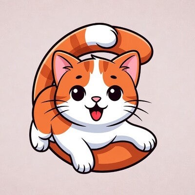 Cute Kitten Around Letter C