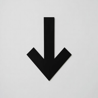 Black Down Arrow Isolated