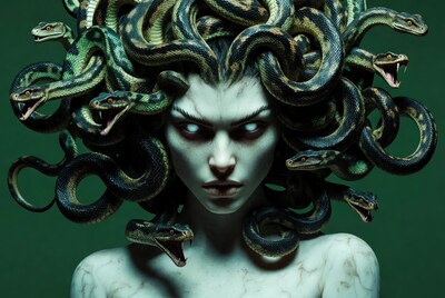 Medusa with snakes for hair