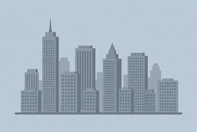 Gray Skyline Cityscape Illustration