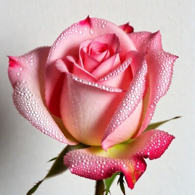 Pink Rose with Water Droplets
