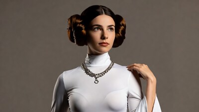 Woman in Princess Leia costume