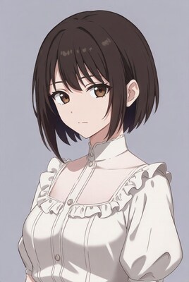 Anime girl in white blouse