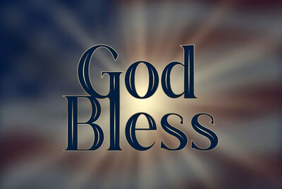 God Bless Graphic with Glow