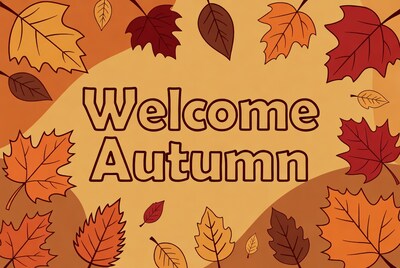 Welcome Autumn Leaves Illustration