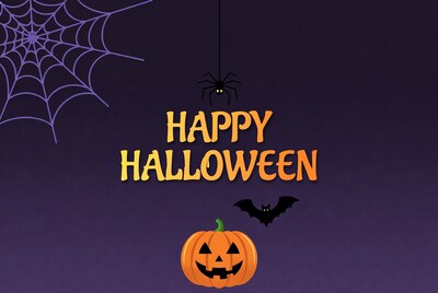 Happy Halloween Illustration with Pumpkin