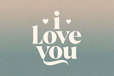 I Love You Text with Hearts