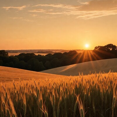 Golden Wheat Field at Sunset