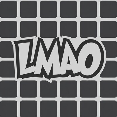 LMAO text on grid background
