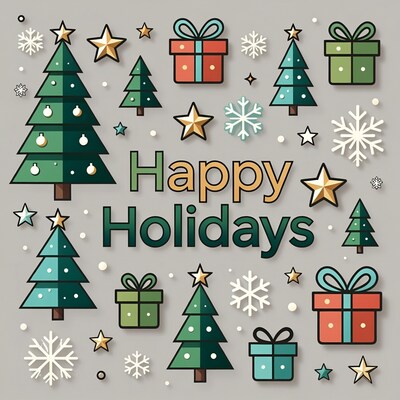 Happy Holidays Clipart Illustration